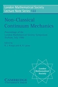Cover: Non-Classical Continuum Mechanics - Cambridge University Press