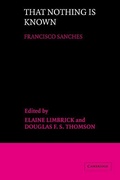 Cover: That Nothing is Known - Cambridge University Press