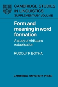 Enlarge image Cover: Form and Meaning in Word Formation - Cambridge University Press