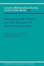 Cover: Descriptive Set Theory and the Structure of Sets of Uniqueness - Cambridge University Press