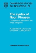 Cover: The Syntax of Noun Phrases - Cambridge University Press