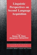 Cover: Linguistic Perspectives on Second Language Acquisition - Cambridge University Press