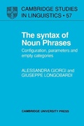Cover: The Syntax of Noun Phrases - Cambridge University Press