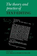 Cover: The Theory and Practice of Text-Editing - Cambridge University Press