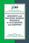 Cover: Judgment and Decision-Making Research in Accounting and Auditing - Cambridge University Press
