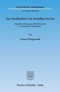 Cover: Zur Strafbarkeit von virtuellen Sit-Ins. - Duncker & Humblot