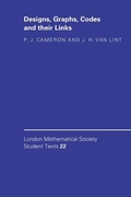 Cover: Designs, Graphs, Codes and their Links - Cambridge University Press