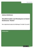 Cover: Metafiktionalitaet und Metalepsen in Daniel Kehlmanns "Ruhm" - GRIN Verlag