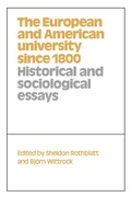 Cover: The European and American University since 1800 - Cambridge University Press