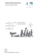 Cover: Homo Oeconomicus 30 (4) - Verlag Manfred J. Holler