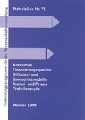 Cover: Alternative Finanzierungsquellen - Bauhaus-Universit&auml;tsverlag Weimar