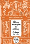 Cover: Literary Transmission and Authority - Cambridge University Press