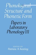 Cover: Phonological Structure and Phonetic Form - Cambridge University Press