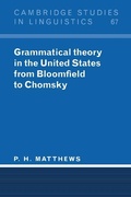 Cover: Grammatical Theory in the United States - Cambridge University Press