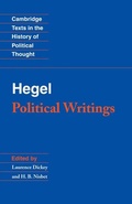 Cover: Hegel: Political Writings - Cambridge University Press