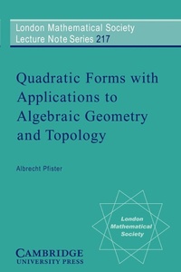 Abbildung von: Quadratic Forms with Applications to Algebraic Geometry and Topology - Cambridge University Press
