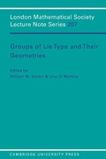 Cover: Groups of Lie Type and their Geometries - Cambridge University Press
