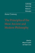 Cover: Anne Conway: The Principles of the Most Ancient and Modern Philosophy - Cambridge University Press