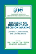 Cover: Research on Judgment and Decision Making - Cambridge University Press