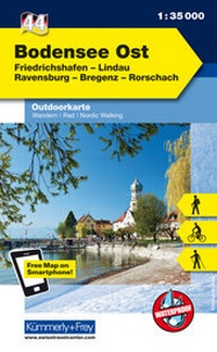 Abbildung von: Bodensee Ost, Friedrichshafen, Lindau, Ravensburg, Bregenz, Rorschach - Kümmerly+Frey