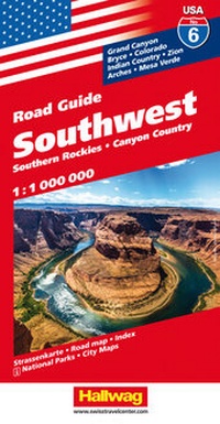 Abbildung von: Southwest, Southern Rockies, Canyon Country Strassenkarte 1:1 Mio, Road Guide Nr. 6 - Hallwag