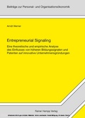 Cover: Entrepreneurial Signaling - Edition Rainer Hampp