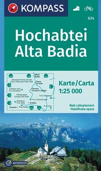 Abbildung von: KOMPASS Wanderkarte 624 Hochabtei, Alta Badia 1:25.000 - KOMPASS-Karten
