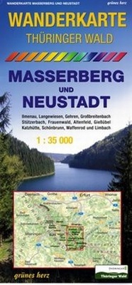 Abbildung von: Wanderkarte Thüringer Wald Masserberg und Neustadt - grünes herz