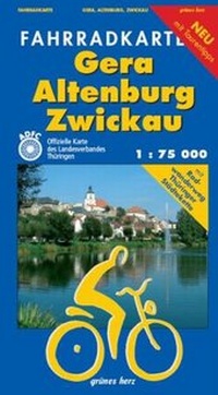 Abbildung von: Fahrradkarte Gera, Altenburg, Zwickau - grünes herz