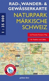 Abbildung von: Rad-, Wander- und Gewässerkarte Naturpark Märkische Schweiz - grünes herz