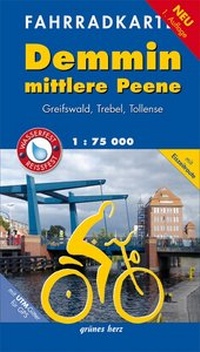 Abbildung von: Fahrradkarte Demmin, mittlere Peene - grünes herz
