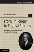 Cover: From Philology to English Studies - Cambridge University Press