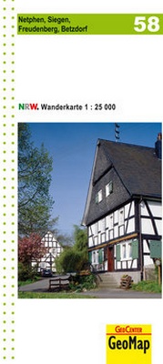 Abbildung von: Netphen, Siegen Blatt 58, topographische Wanderkarte NRW - GeoMap