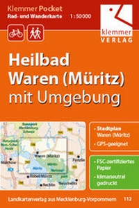 Abbildung von: Klemmer Pocket Rad- und Wanderkarte Heilbad Waren (Müritz) mit Umgebung - Klemmer-Verlag