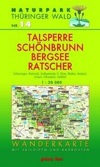 Abbildung von: Wanderkarte Talsperre Schönbrunn, Bergsee Ratscher - grünes herz