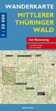 Cover: Wanderkarte Mittlerer Th&uuml;ringer Wald - gr&uuml;nes herz