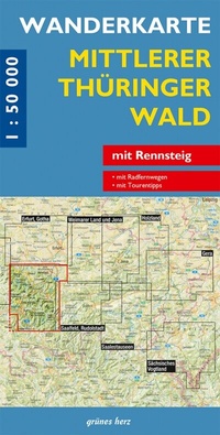 Abbildung von: Wanderkarte Mittlerer Thüringer Wald - grünes herz