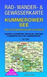 Abbildung von: Rad-, Wander- und Gewässerkarte Kummerower See - Mecklenburgische Schweiz - grünes herz