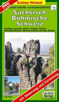 Abbildung von: Große Wander- und Radwanderkarte Sächsisch-Böhmische Schweiz - Barthel, A