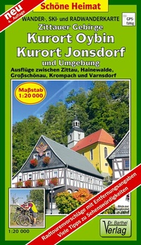 Abbildung von: Wander-, Ski- und Radwanderkarte Zittauer Gebirge, Kurort Oybin, Kurort Jonsdorf und Umgebung - Barthel, A