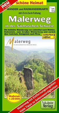 Abbildung von: Radwander- und Wanderkarte Malerweg in der Sächsischen Schweiz - Barthel, A