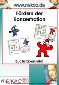 Cover: F&ouml;rdern der Konzentration - Buchstabensalat - Niekao Lernwelten