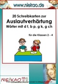 Cover: Mit Strategien lernen - Schreibkarten Auslautverh&auml;rtung - Niekao Lernwelten