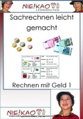 Cover: Sachrechnen leicht gemacht - Kartei Rechnen mit Geld 1 - Niekao Lernwelten