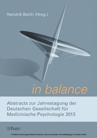 Enlarge image Cover: in balance. - Pabst Science Publishers