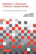 Cover: Capitalism and Democracy in Central and Eastern Europe - Cambridge University Press