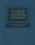 Cover: Littauische Dichtungen Nach Den Konigsberger Handschriften Mit Metrischer Uebersetzung, Kritischen Anmerkungen Und Genauem Glossar - Primary Source Ed - Nabu Press