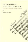 Cover: The Critical Editing of Music - Cambridge University Press
