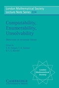 Cover: Computability, Enumerability, Unsolvability - Cambridge University Press