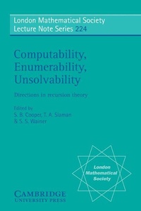 Enlarge image Cover: Computability, Enumerability, Unsolvability - Cambridge University Press
